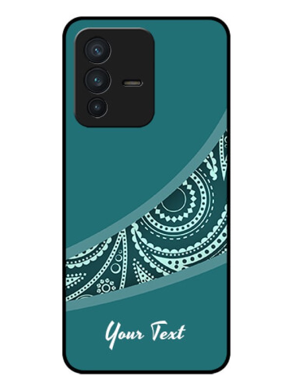 Custom Vivo V23 5G Photo Printing on Glass Case - semi visible floral Design