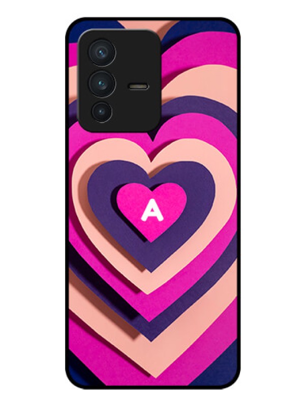 Custom Vivo V23 5G Custom Glass Mobile Case - Cute Heart Pattern Design