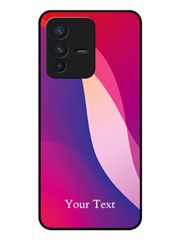 Custom Vivo V23 5G Personalized Glass Phone Case - Digital abstract Overlap Design