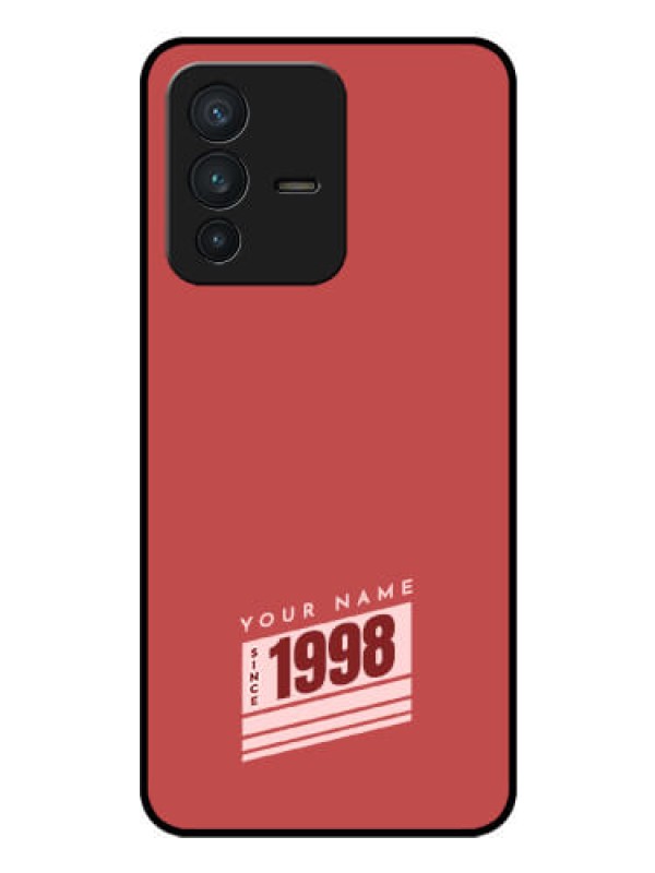 Custom Vivo V23 5G Custom Glass Phone Case - Red custom year of birth Design