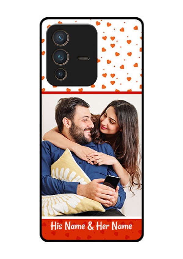 Vivo V23 Pro 5G Custom Glass Phone Case - Orange Love Symbol Design