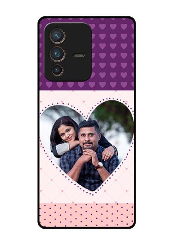 Vivo V23 Pro 5G Custom Glass Phone Case - Violet Love Dots Design