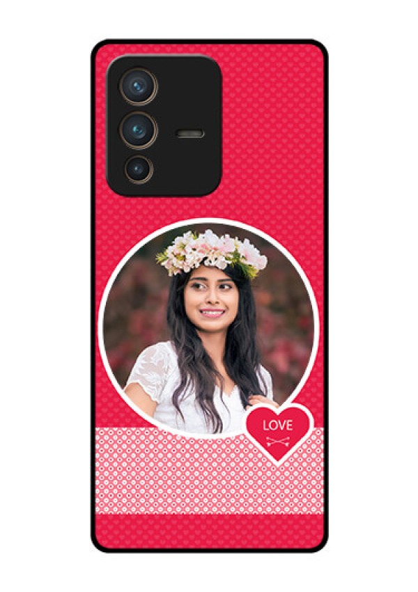 Vivo V23 Pro 5G Personalised Glass Phone Case - Pink Pattern Design