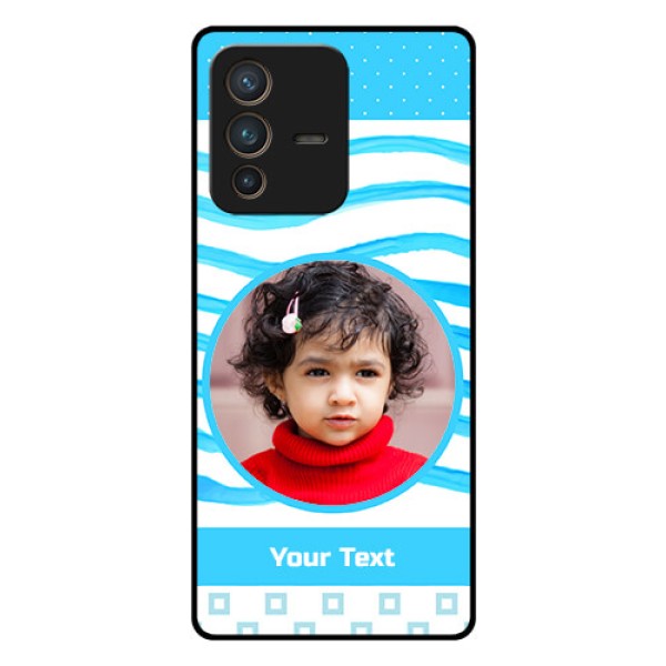 Vivo V23 Pro 5G Custom Glass Phone Case - Simple Blue Case Design