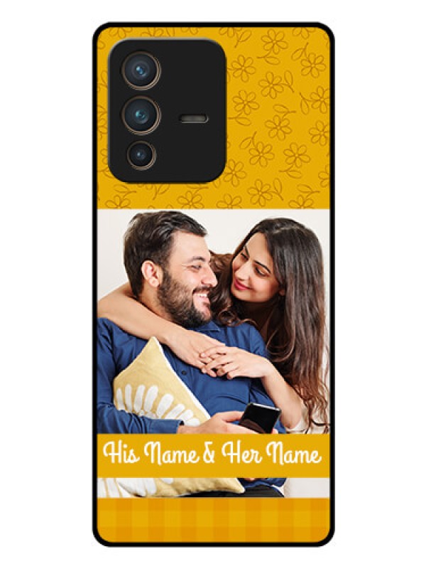 Custom Vivo V23 Pro 5G Custom Glass Mobile Case - Yellow Floral Design