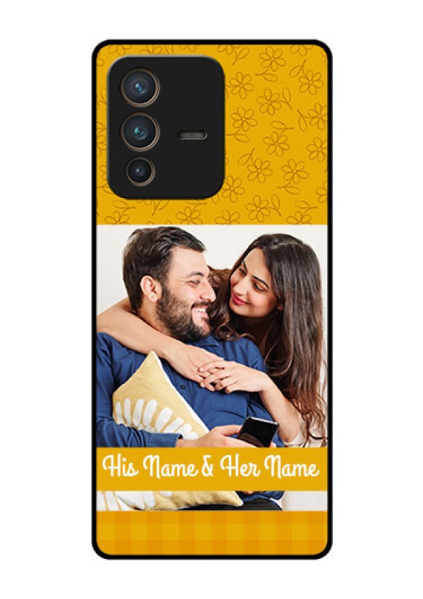 Vivo V23 Pro 5G Custom Glass Mobile Case - Yellow Floral Design
