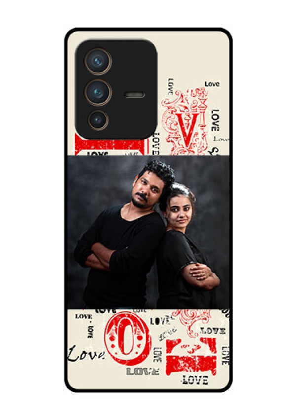 Vivo V23 Pro 5G Photo Printing on Glass Case - Trendy Love Design Case