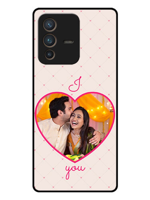 Custom Vivo V23 Pro 5G Custom Glass Mobile Case - Heart Shape Design