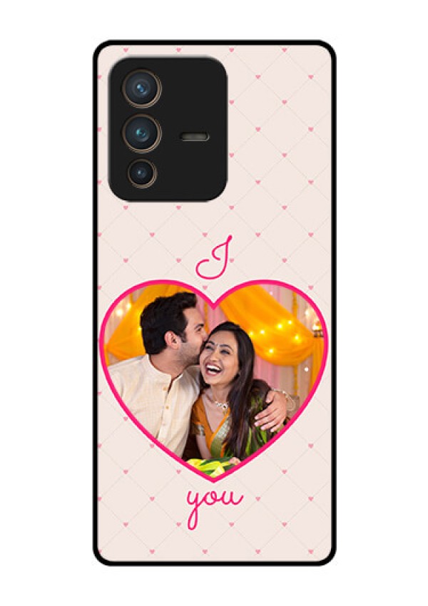Vivo V23 Pro 5G Custom Glass Mobile Case - Heart Shape Design