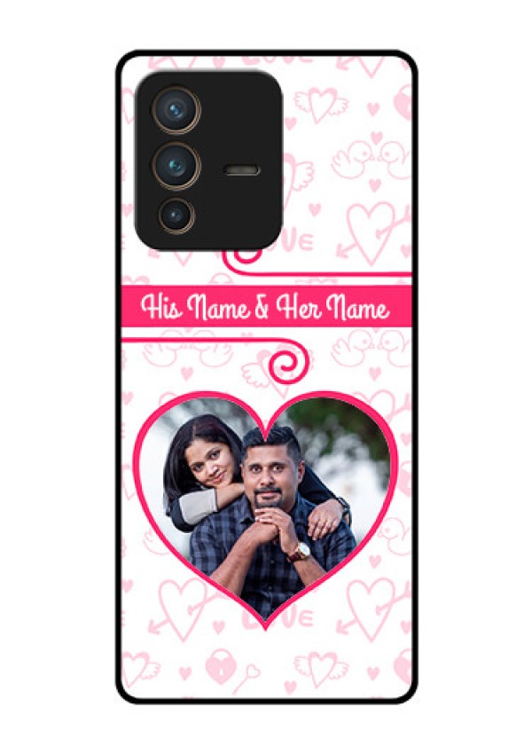 Vivo V23 Pro 5G Personalized Glass Phone Case - Heart Shape Love Design