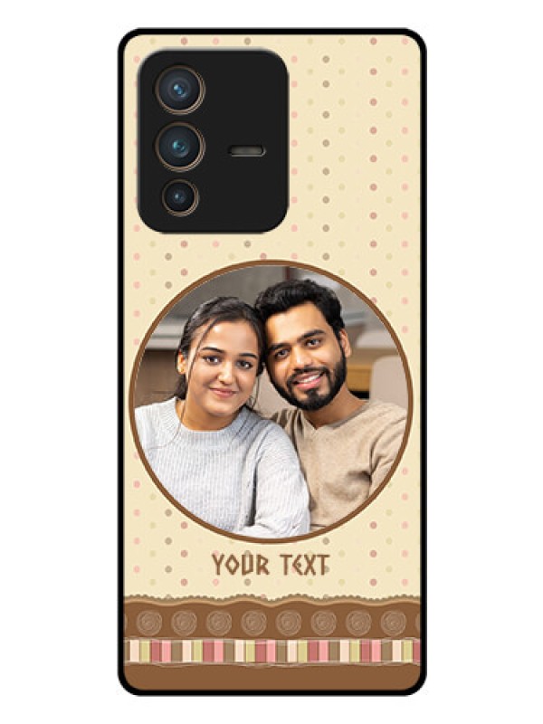 Custom Vivo V23 Pro 5G Custom Glass Mobile Case - Brown Dotted Mobile Case Design