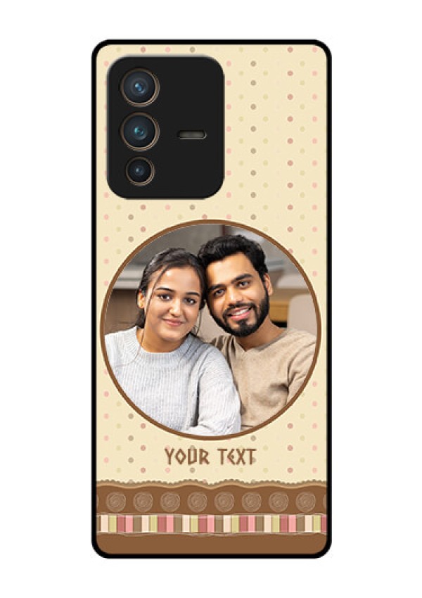 Vivo V23 Pro 5G Custom Glass Mobile Case - Brown Dotted Mobile Case Design