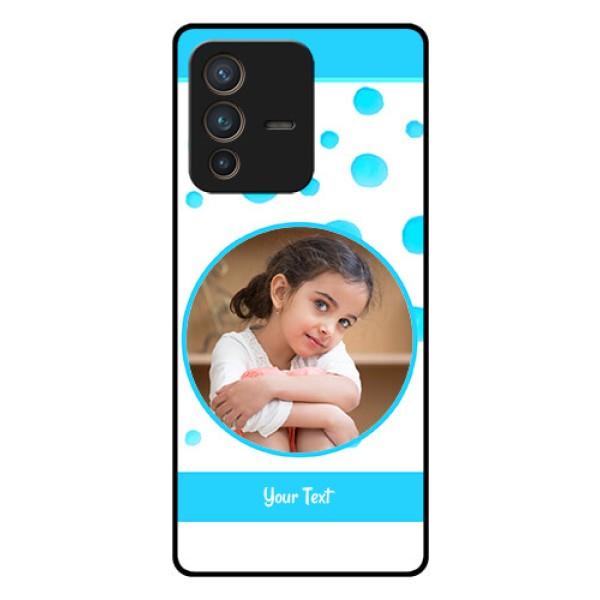 Vivo V23 Pro 5G Photo Printing on Glass Case - Blue Bubbles Pattern Design