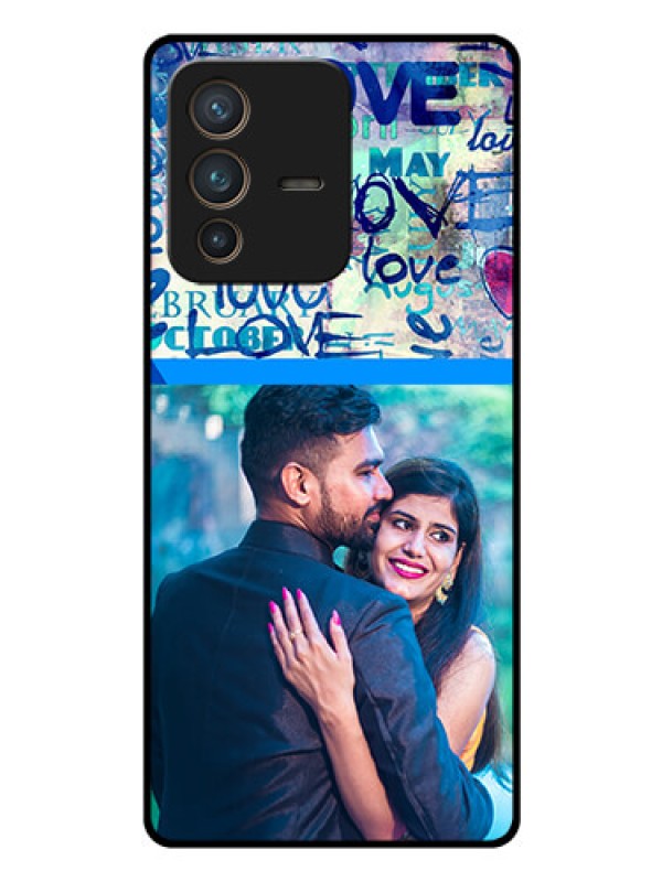 Custom Vivo V23 Pro 5G Custom Glass Mobile Case - Colorful Love Design