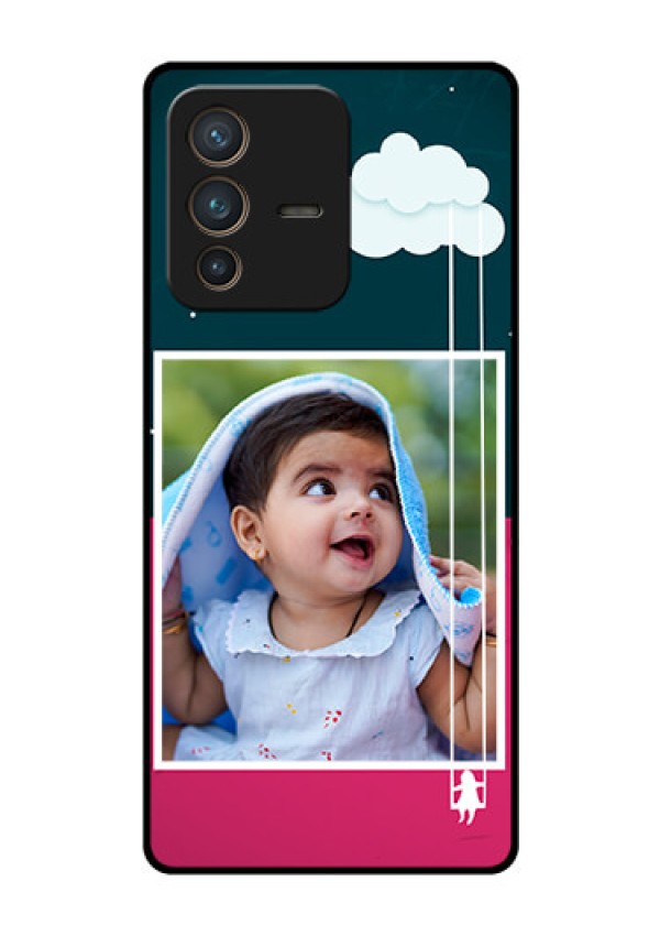 Vivo V23 Pro 5G Custom Glass Phone Case - Cute Girl with Cloud Design
