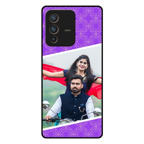 Vivo V23 Pro 5G Custom Glass Phone Case - Violet Pattern Design