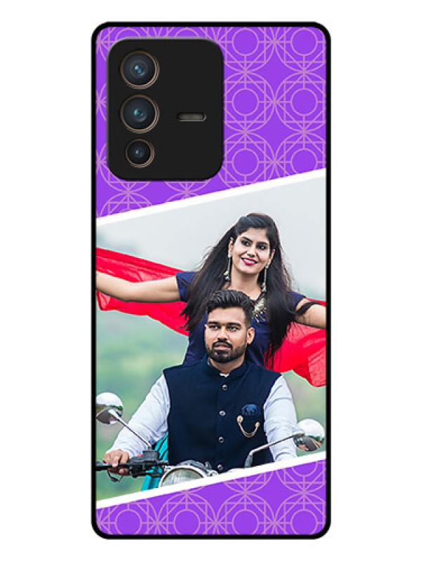 Custom Vivo V23 Pro 5G Custom Glass Phone Case - Violet Pattern Design