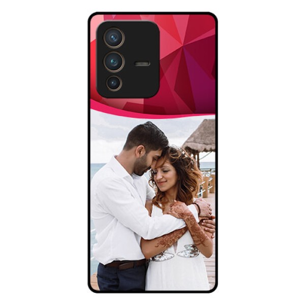 Vivo V23 Pro 5G Custom Glass Mobile Case - Red Abstract Design