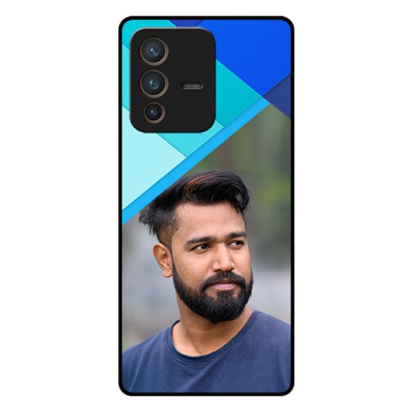 Vivo V23 Pro 5G Custom Glass Phone Case - Blue Pattern Design