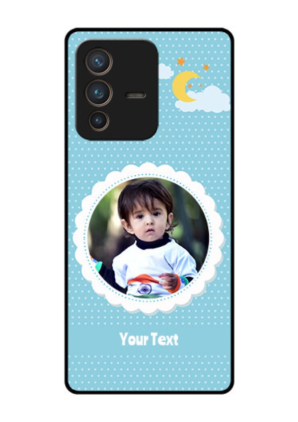Vivo V23 Pro 5G Personalised Glass Phone Case - Violet Pattern Design