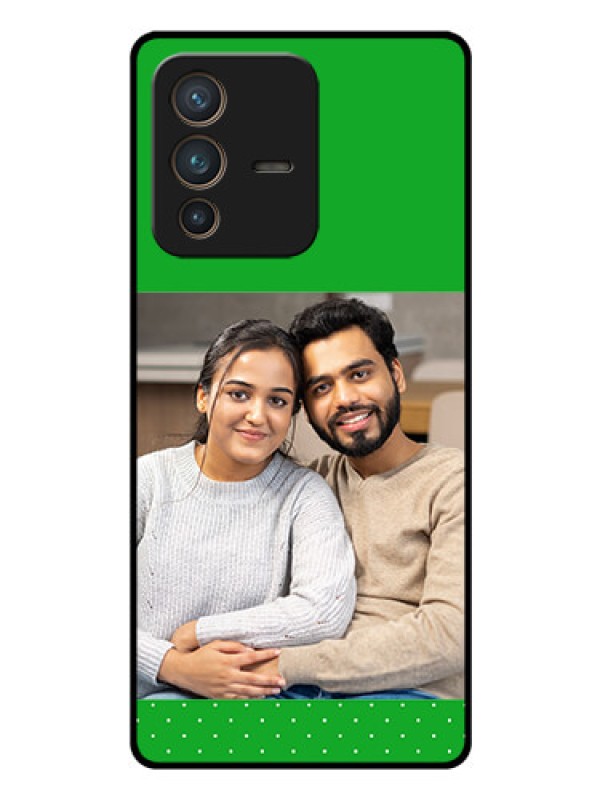 Custom Vivo V23 Pro 5G Personalized Glass Phone Case - Green Pattern Design