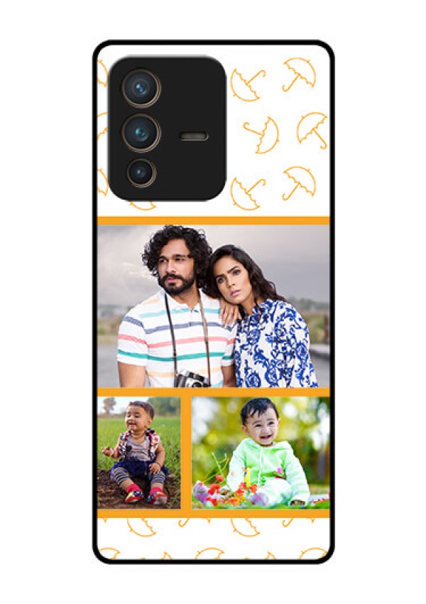 Vivo V23 Pro 5G Custom Glass Mobile Case - Yellow Pattern Design