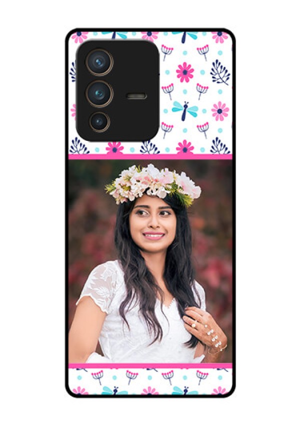 Vivo V23 Pro 5G Photo Printing on Glass Case - Colorful Flower Design