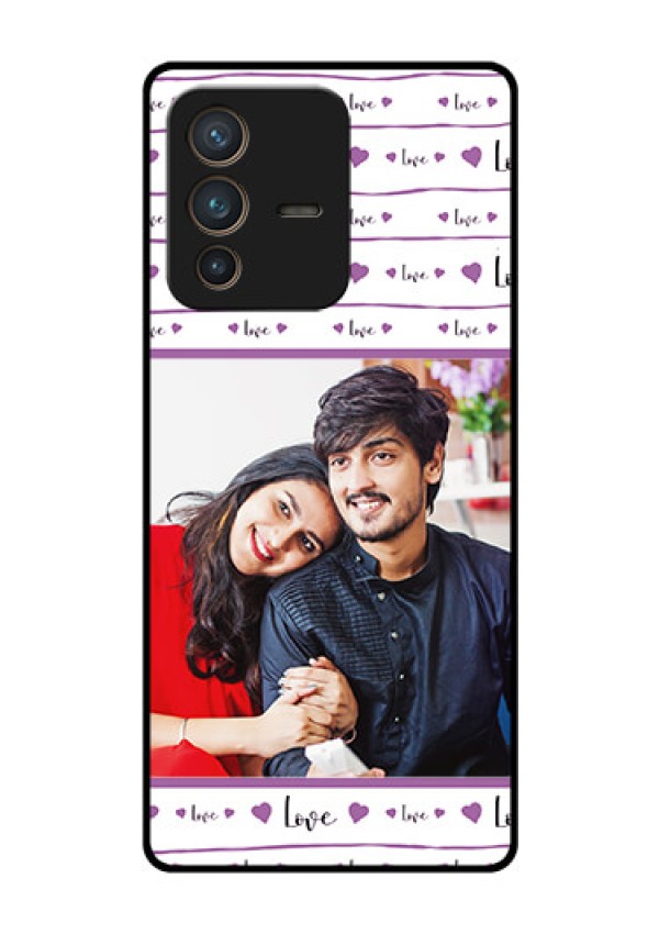 Vivo V23 Pro 5G Custom Glass Mobile Case - Couples Heart Design