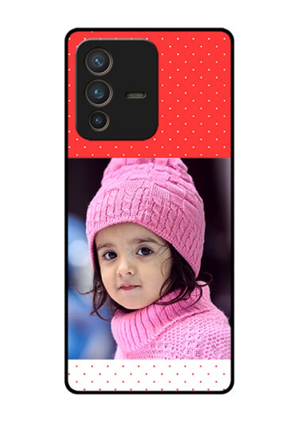 Vivo V23 Pro 5G Photo Printing on Glass Case - Red Pattern Design
