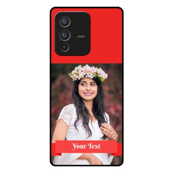 Vivo V23 Pro 5G Custom Glass Phone Case - Simple Red Color Design Vivo V23 Pro 5G Custom Glass Phone Case - Simple Red Color Design
