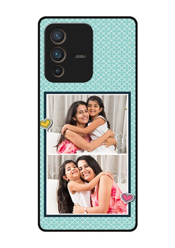 Vivo V23 Pro 5G Custom Glass Phone Case - 2 Image Holder with Pattern Design