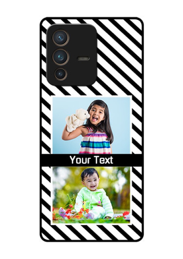Vivo V23 Pro 5G Photo Printing on Glass Case - Black And White Stripes Design