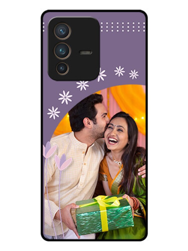 Custom Vivo V23 Pro 5G Custom Glass Mobile Case - Lavender flowers design