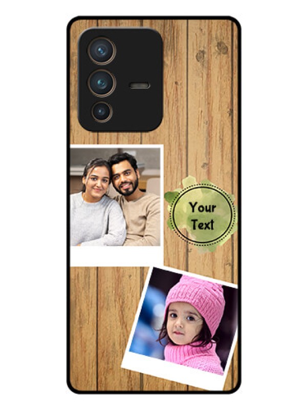 Custom Vivo V23 Pro 5G Custom Glass Phone Case - Wooden Texture Design