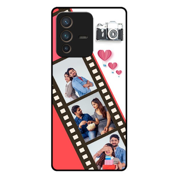 Vivo V23 Pro 5G Personalized Glass Phone Case - 3 Image Holder with Film Reel Vivo V23 Pro 5G Personalized Glass Phone Case - 3 Image Holder with Film Reel
