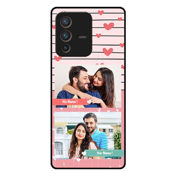 Vivo V23 Pro 5G Custom Glass Mobile Case - Photo with Heart Design