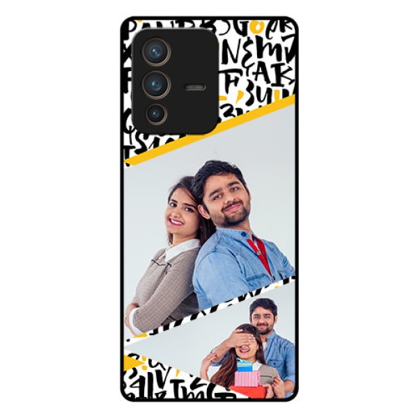 Vivo V23 Pro 5G Custom Glass Mobile Case - Letters Pattern Design