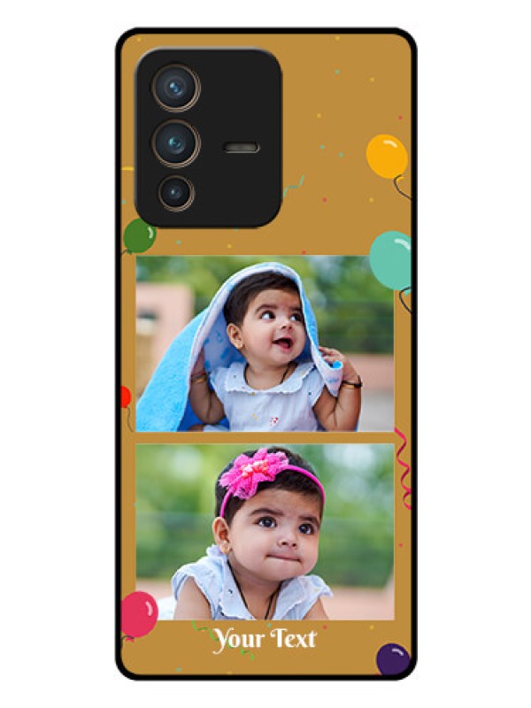 Custom Vivo V23 Pro 5G Personalized Glass Phone Case - Image Holder with Birthday Celebrations Design