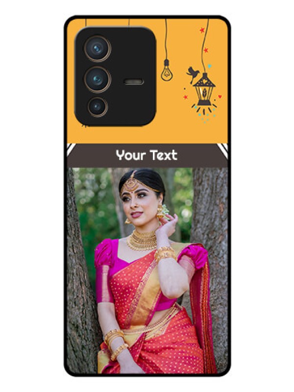 Custom Vivo V23 Pro 5G Custom Glass Mobile Case - with Family Picture and Icons