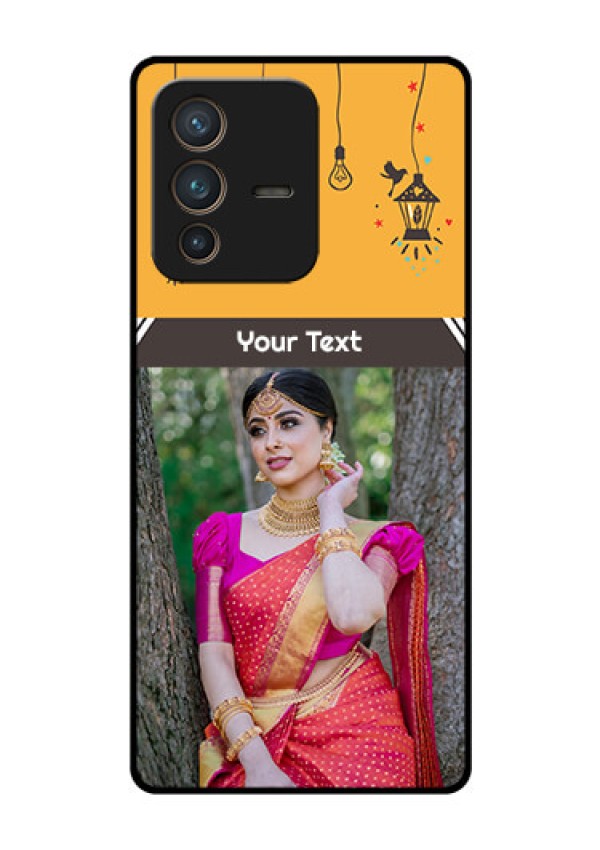 Vivo V23 Pro 5G Custom Glass Mobile Case - with Family Picture and Icons