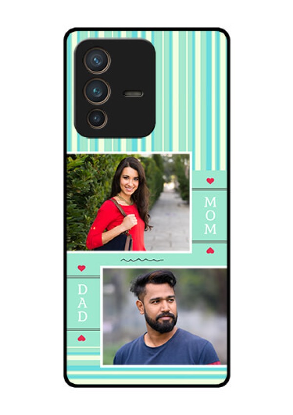 Vivo V23 Pro 5G Custom Glass Phone Case - Mom & Dad Pic Design
