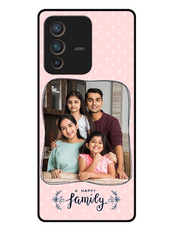 Custom Vivo V23 Pro 5G Custom Glass Phone Case - Family with Dots Design