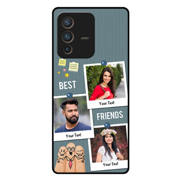 Vivo V23 Pro 5G Personalized Glass Phone Case - Sticky Frames and Friendship Design Vivo V23 Pro 5G Personalized Glass Phone Case - Sticky Frames and Friendship Design