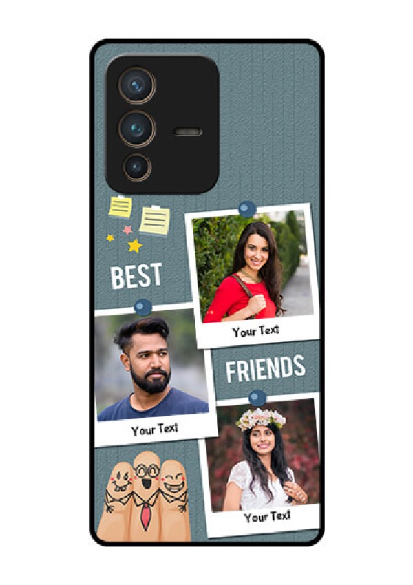 Vivo V23 Pro 5G Personalized Glass Phone Case - Sticky Frames and Friendship Design