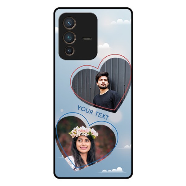 Vivo V23 Pro 5G Custom Glass Mobile Case - Blue Color Couple Design