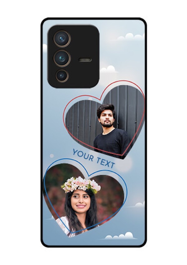 Vivo V23 Pro 5G Custom Glass Mobile Case - Blue Color Couple Design