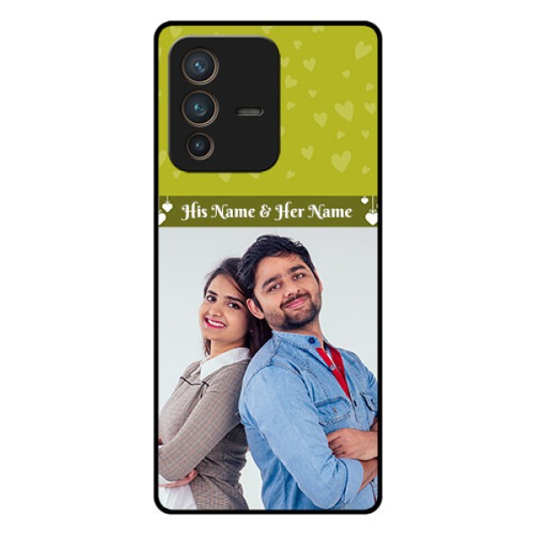 Vivo V23 Pro 5G Custom Glass Phone Case - You & Me Heart Design Vivo V23 Pro 5G Custom Glass Phone Case - You & Me Heart Design
