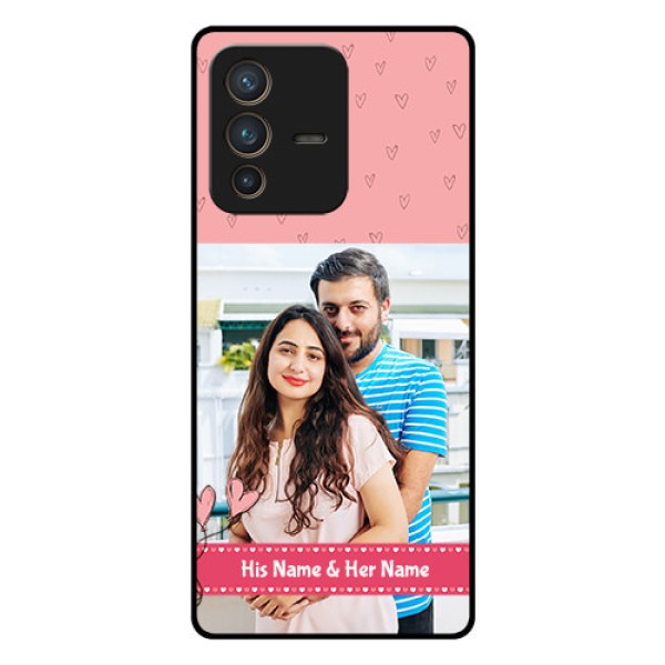 Vivo V23 Pro 5G Personalized Glass Phone Case - Love Design Peach Color