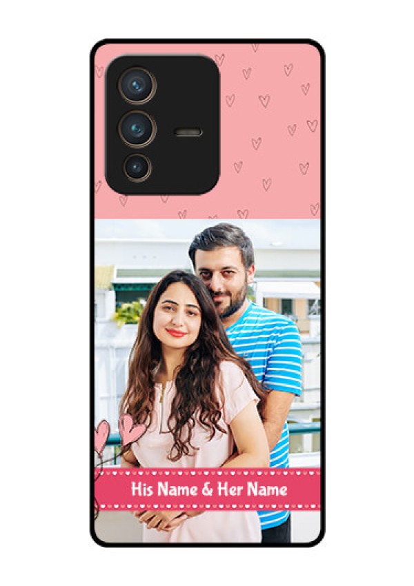 Vivo V23 Pro 5G Personalized Glass Phone Case - Love Design Peach Color