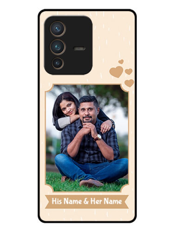 Custom Vivo V23 Pro 5G Custom Glass Phone Case - with confetti love design